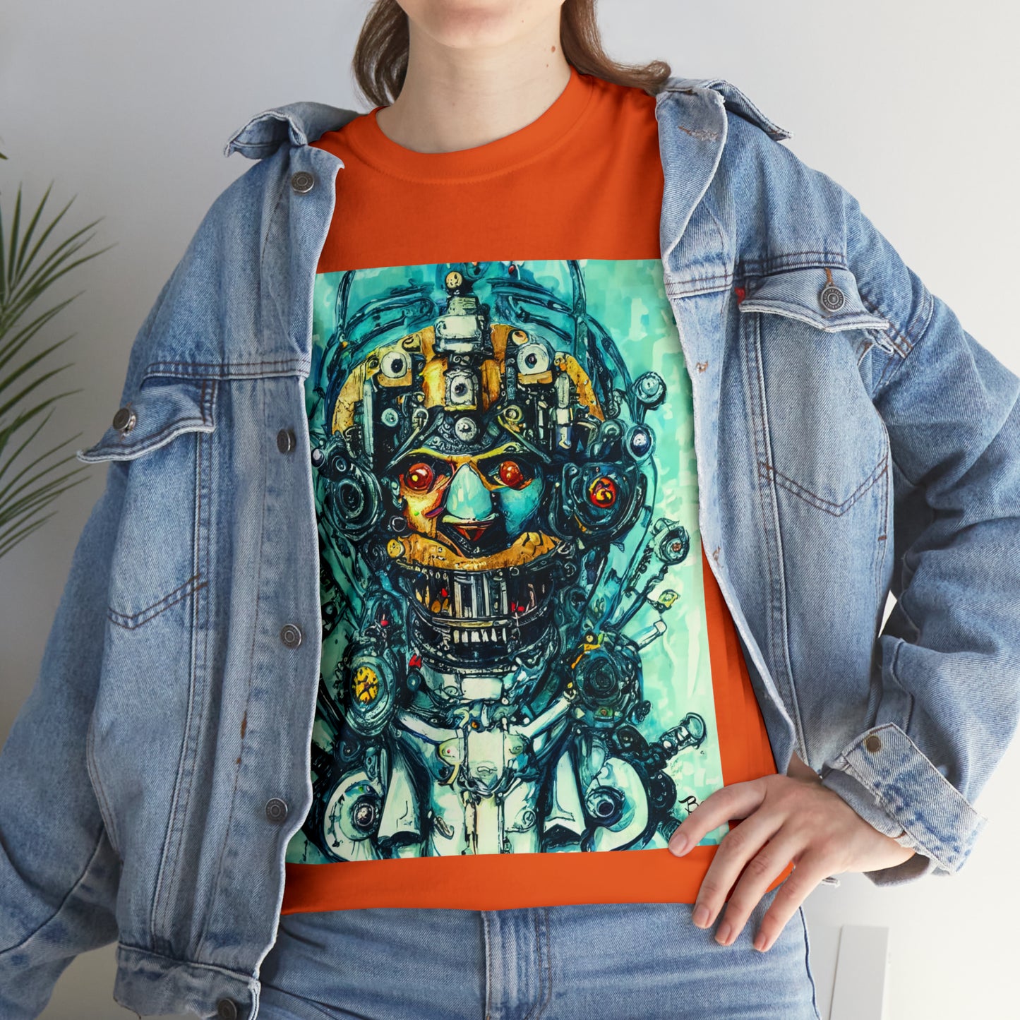 CYBERPUNK STEAMPUNK AUTON - Airt on a Shirt  - Unisex Heavy Cotton Tee - AUS