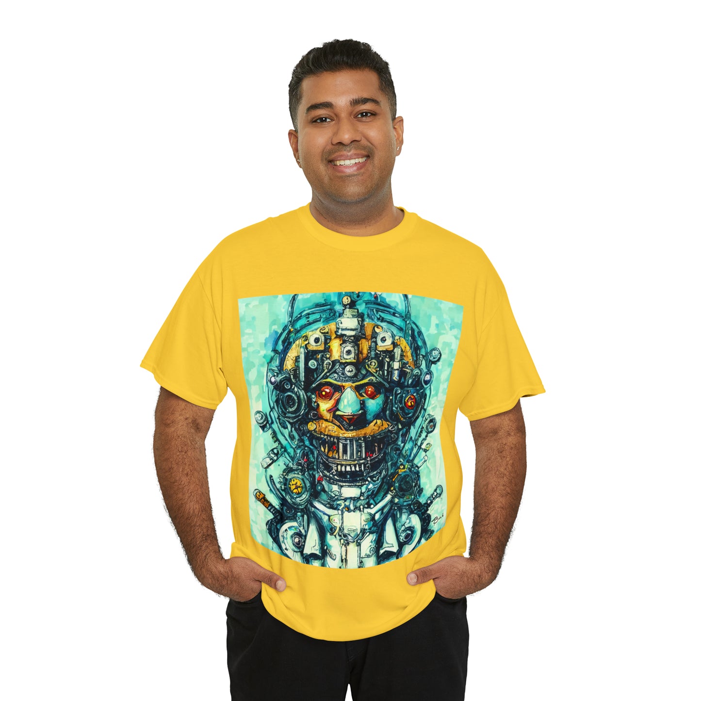 CYBERPUNK STEAMPUNK AUTON - Airt on a Shirt  - Unisex Heavy Cotton Tee - AUS