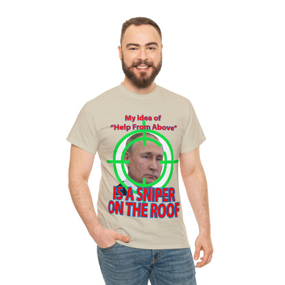 Help from Above SNIPER ON THE ROOF - Funny Unisex Heavy Cotton Tee - AUS