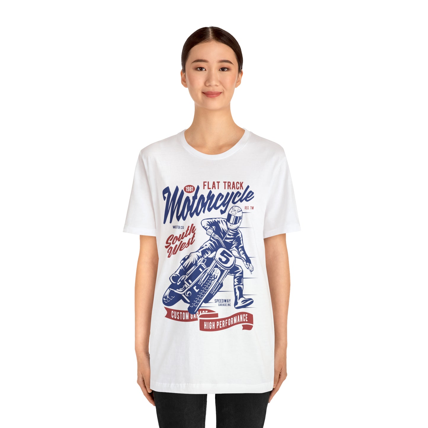 FLAT TRACK MOTORCYCLE - Unisex Jersey Short Sleeve Tee