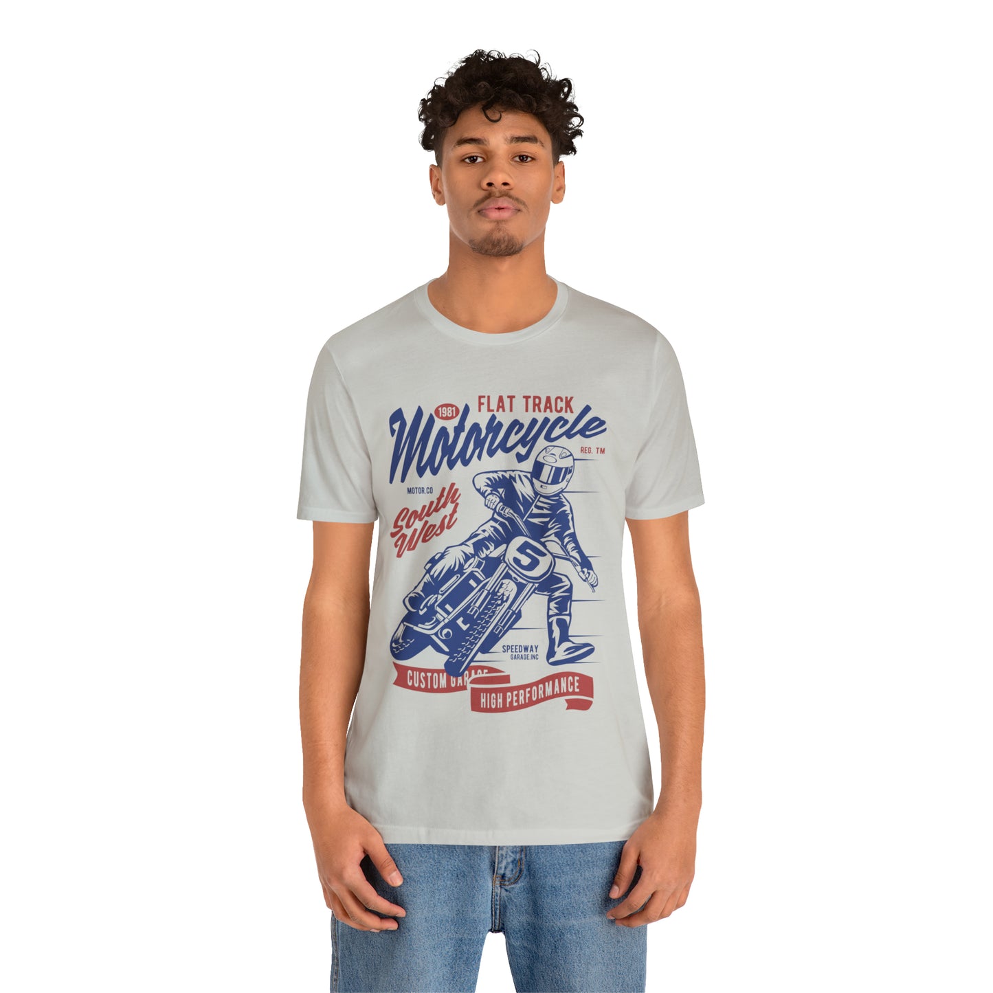 FLAT TRACK MOTORCYCLE - Unisex Jersey Short Sleeve Tee