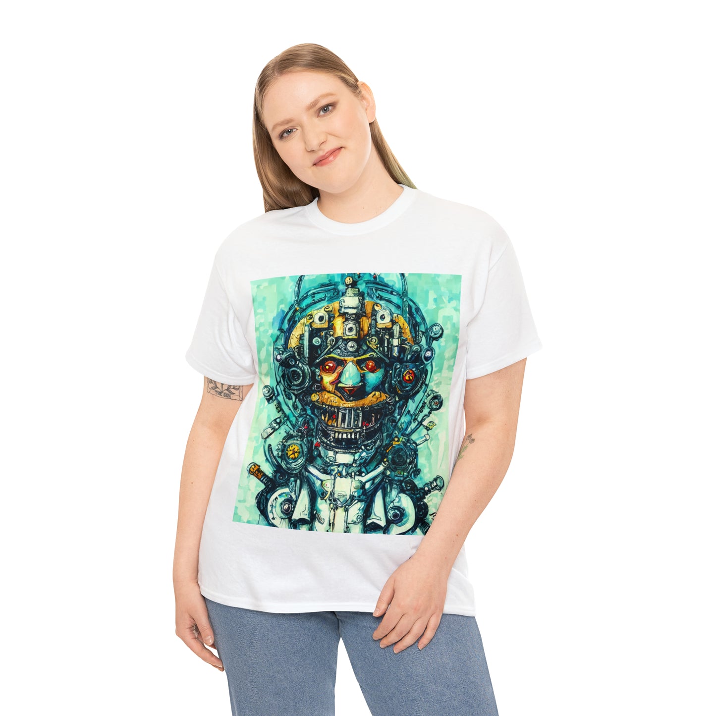 CYBERPUNK STEAMPUNK AUTON - Airt on a Shirt  - Unisex Heavy Cotton Tee - AUS