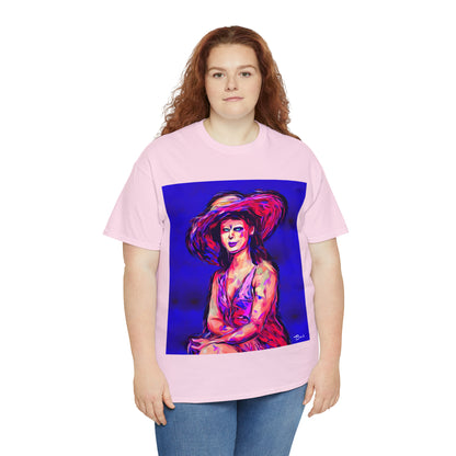 LADY IN SUN HAT - Airt on a Shirt  - Unisex Heavy Cotton Tee - AUS