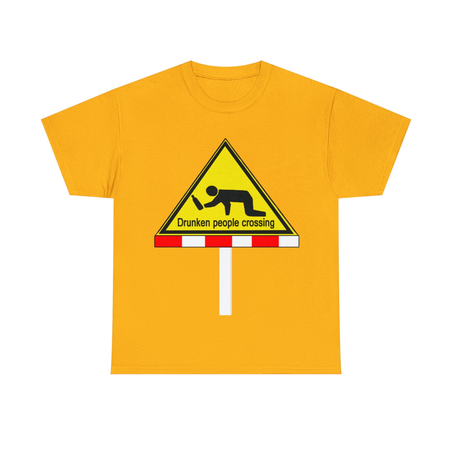 DRU**** PEOPLE CROSSING FUNNY SIGN T-SHIRT - Unisex Heavy Cotton Tee - AUS