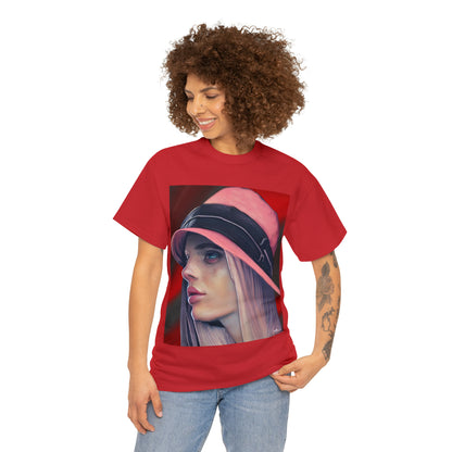 LADY IN PINK HAT - Airt on a Shirt  - Unisex Heavy Cotton Tee - AUS