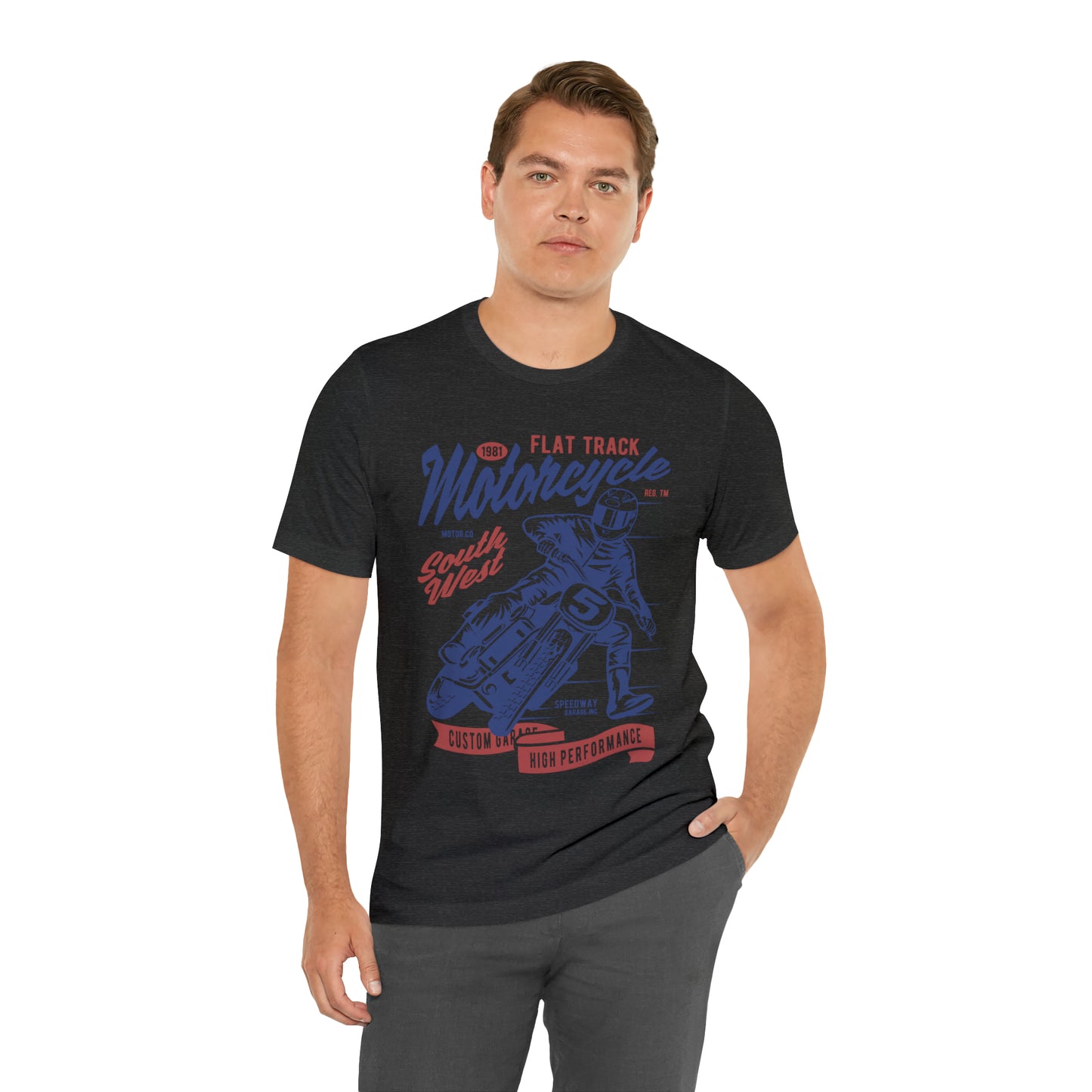 FLAT TRACK MOTORCYCLE - Unisex Jersey Short Sleeve Tee