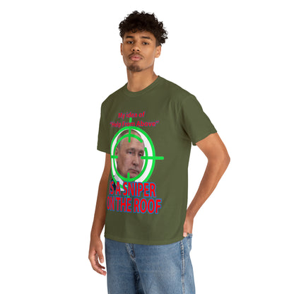 Help from Above SNIPER ON THE ROOF - Funny Unisex Heavy Cotton Tee - AUS