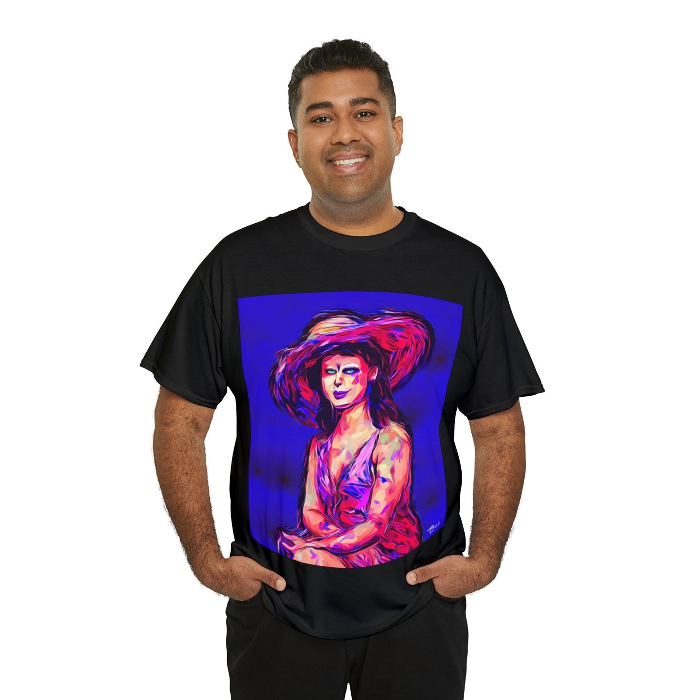 LADY IN SUN HAT - Airt on a Shirt  - Unisex Heavy Cotton Tee - AUS