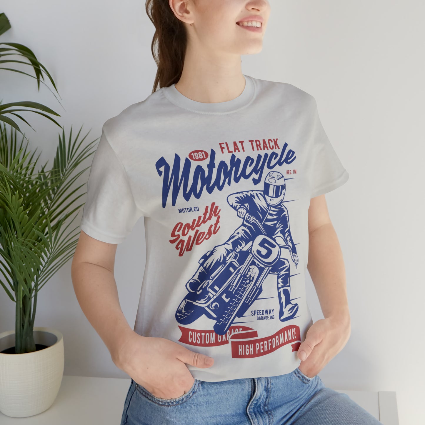 FLAT TRACK MOTORCYCLE - Unisex Jersey Short Sleeve Tee