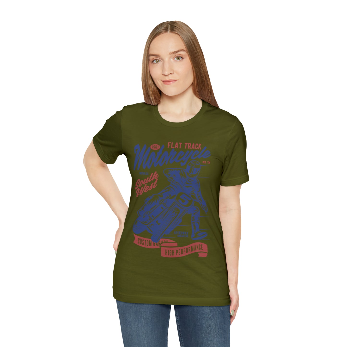 FLAT TRACK MOTORCYCLE - Unisex Jersey Short Sleeve Tee