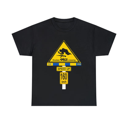 DRU**** ORCS CROSSING UKRAINE SUPPORTER T-SHIRT - Unisex Heavy Cotton Tee - AUS