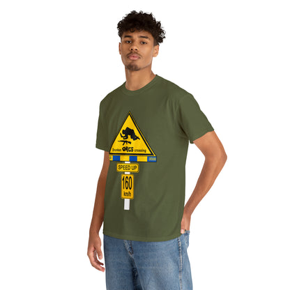 DRU**** ORCS CROSSING UKRAINE SUPPORTER T-SHIRT - Unisex Heavy Cotton Tee - AUS