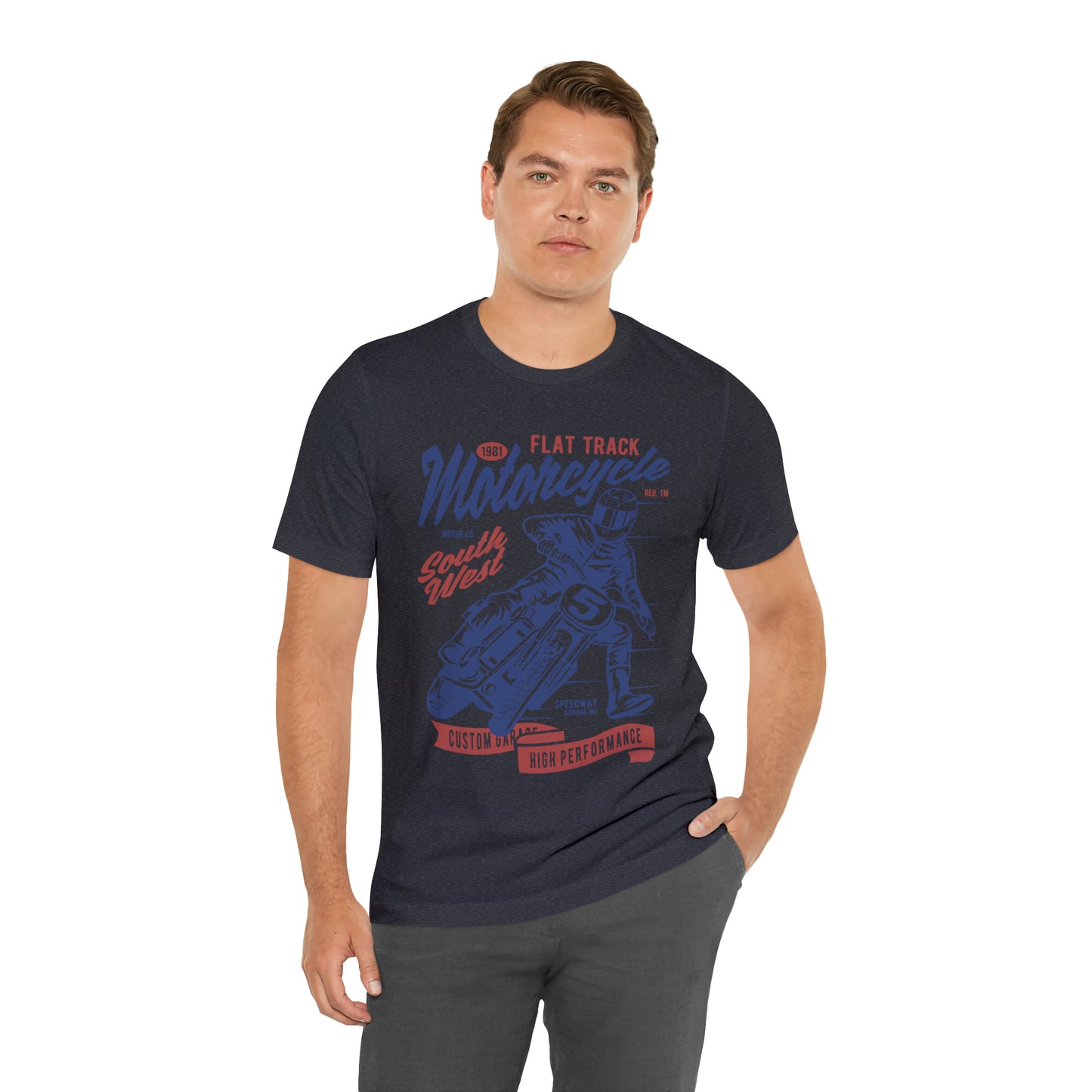 FLAT TRACK MOTORCYCLE - Unisex Jersey Short Sleeve Tee