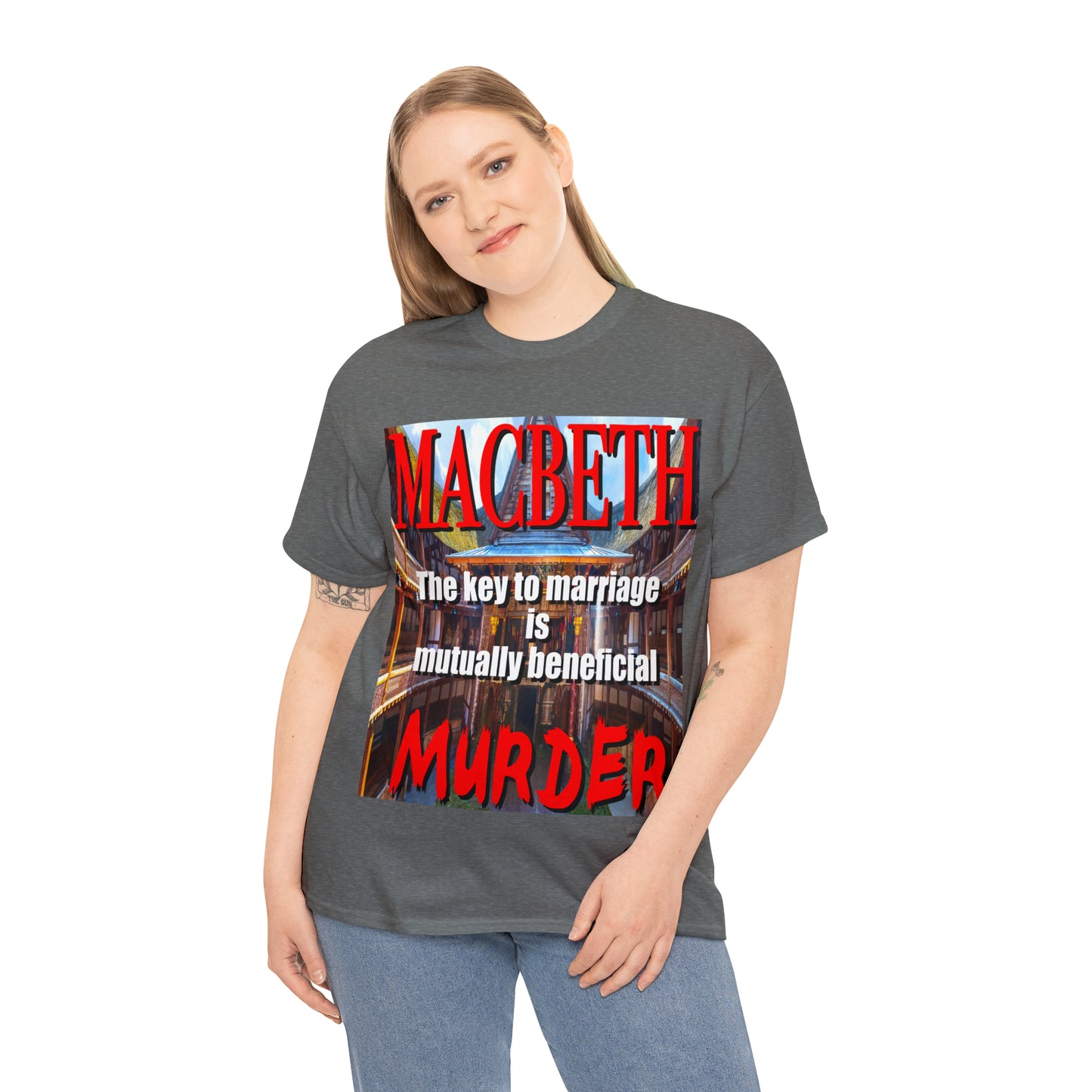 MACBETH the key to marriage is...- Unisex Heavy Cotton Tee