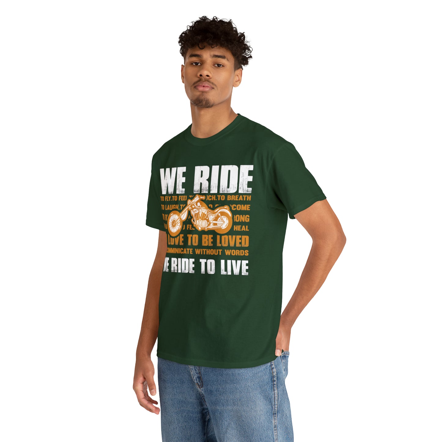 WE RIDE TO LIVE - Unisex Heavy Cotton Tee - USA