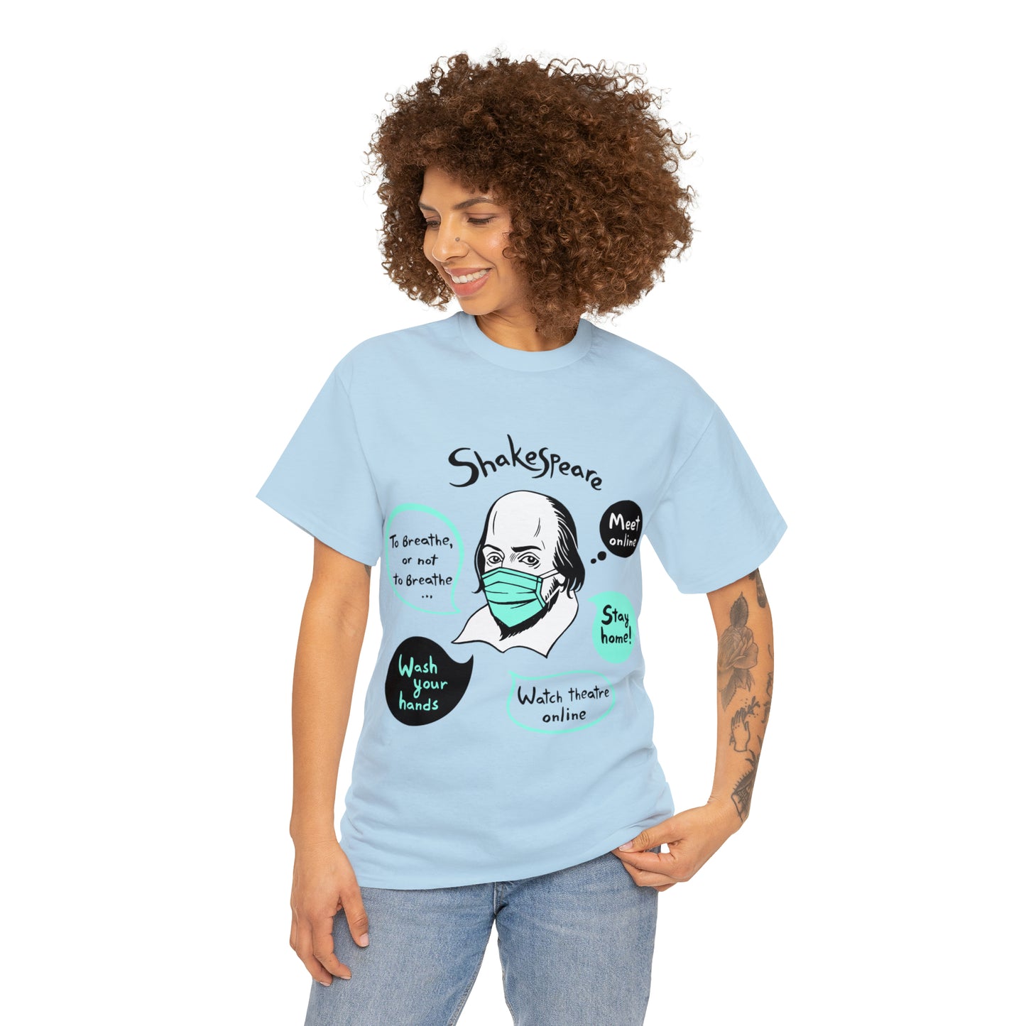 COVID-19 SHAKESPEARE (light) - Unisex Heavy Cotton Tee