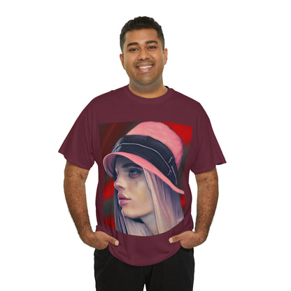 LADY IN PINK HAT - Airt on a Shirt  - Unisex Heavy Cotton Tee - AUS