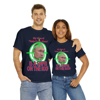 Help from Above SNIPER ON THE ROOF - Funny Unisex Heavy Cotton Tee - AUS