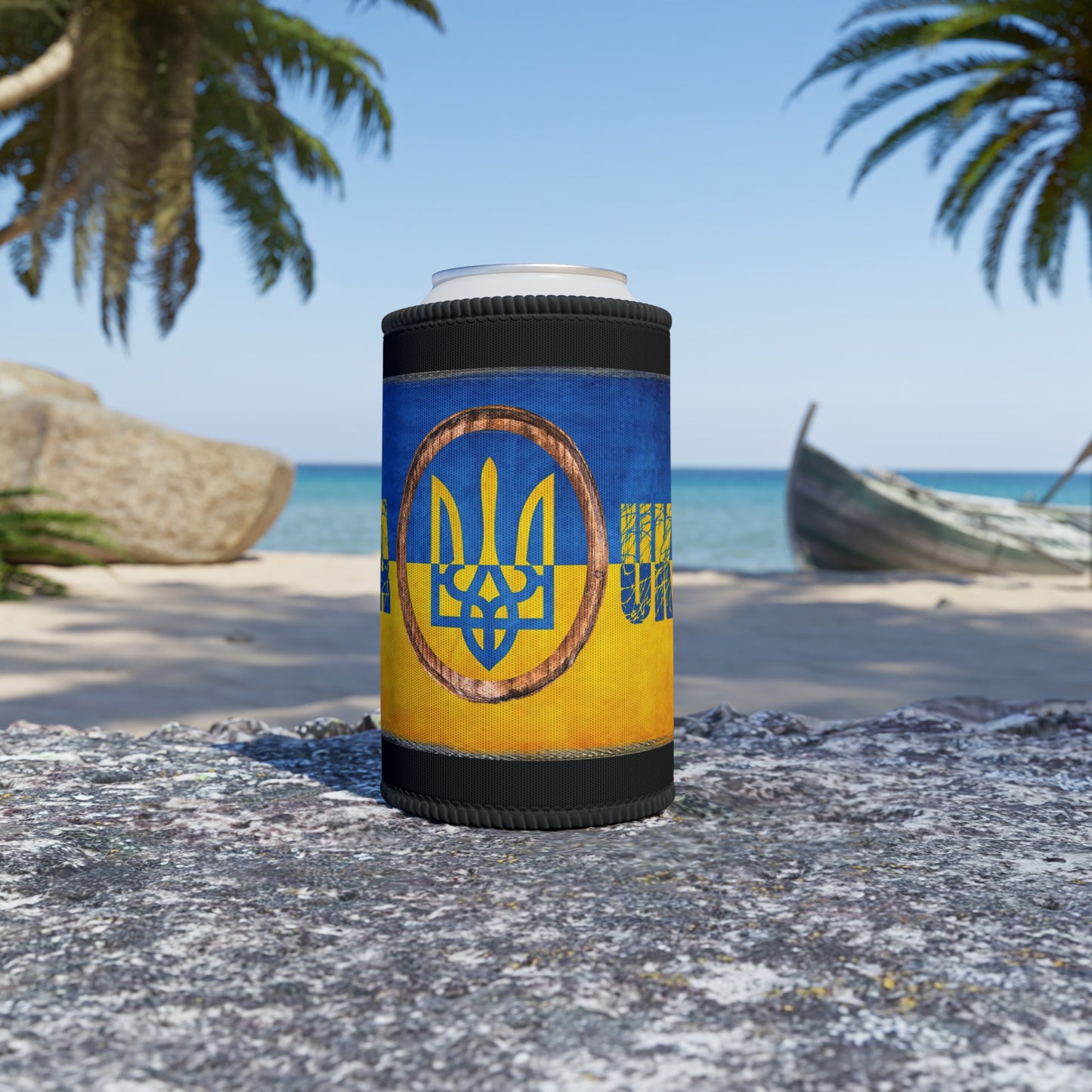 "SLAVA UKRAINI" TRIDENT FLAG - Stubby Cooler
