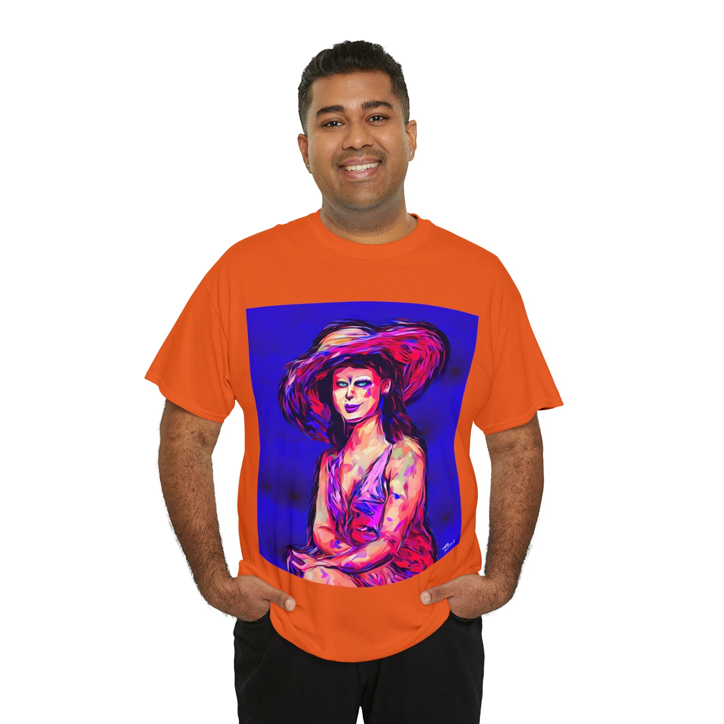 LADY IN SUN HAT - Airt on a Shirt  - Unisex Heavy Cotton Tee - AUS