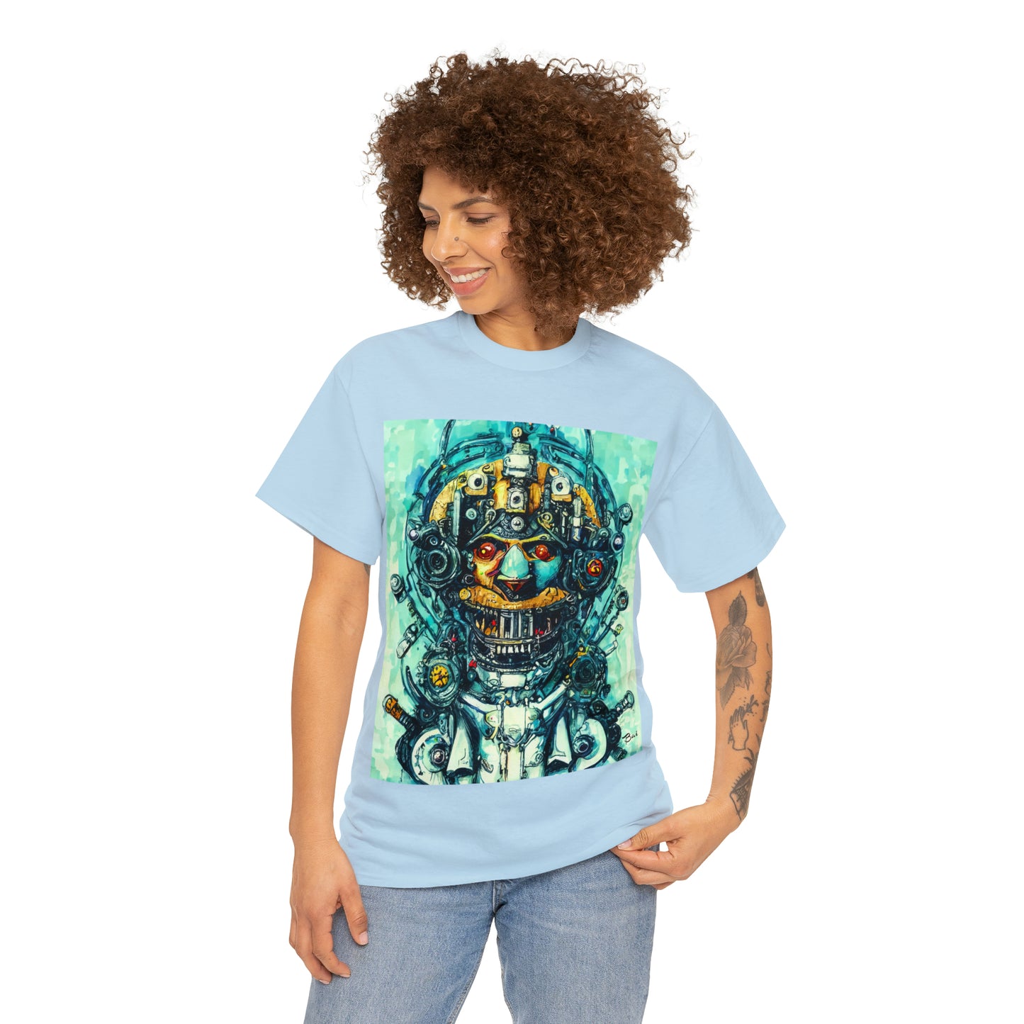CYBERPUNK STEAMPUNK AUTON - Airt on a Shirt  - Unisex Heavy Cotton Tee - AUS