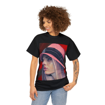 LADY IN PINK HAT - Airt on a Shirt  - Unisex Heavy Cotton Tee - AUS