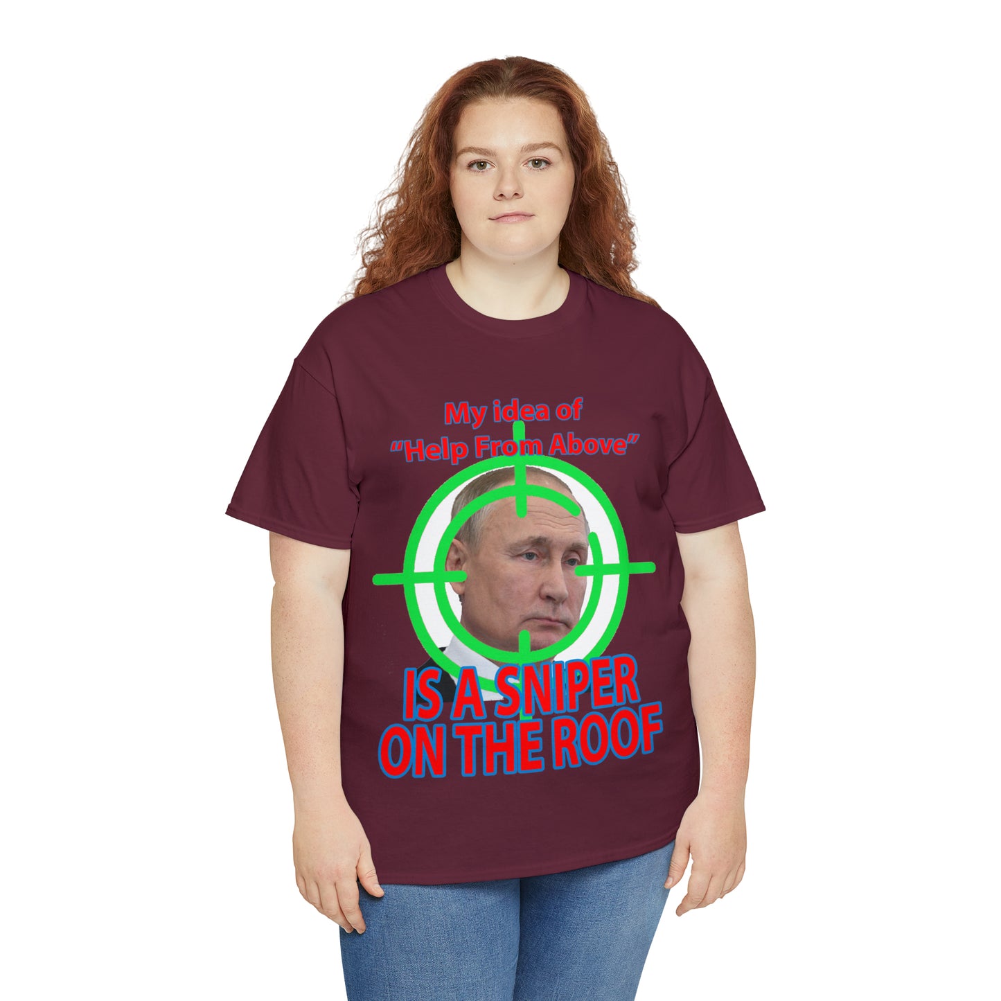 Help from Above SNIPER ON THE ROOF - Funny Unisex Heavy Cotton Tee - AUS