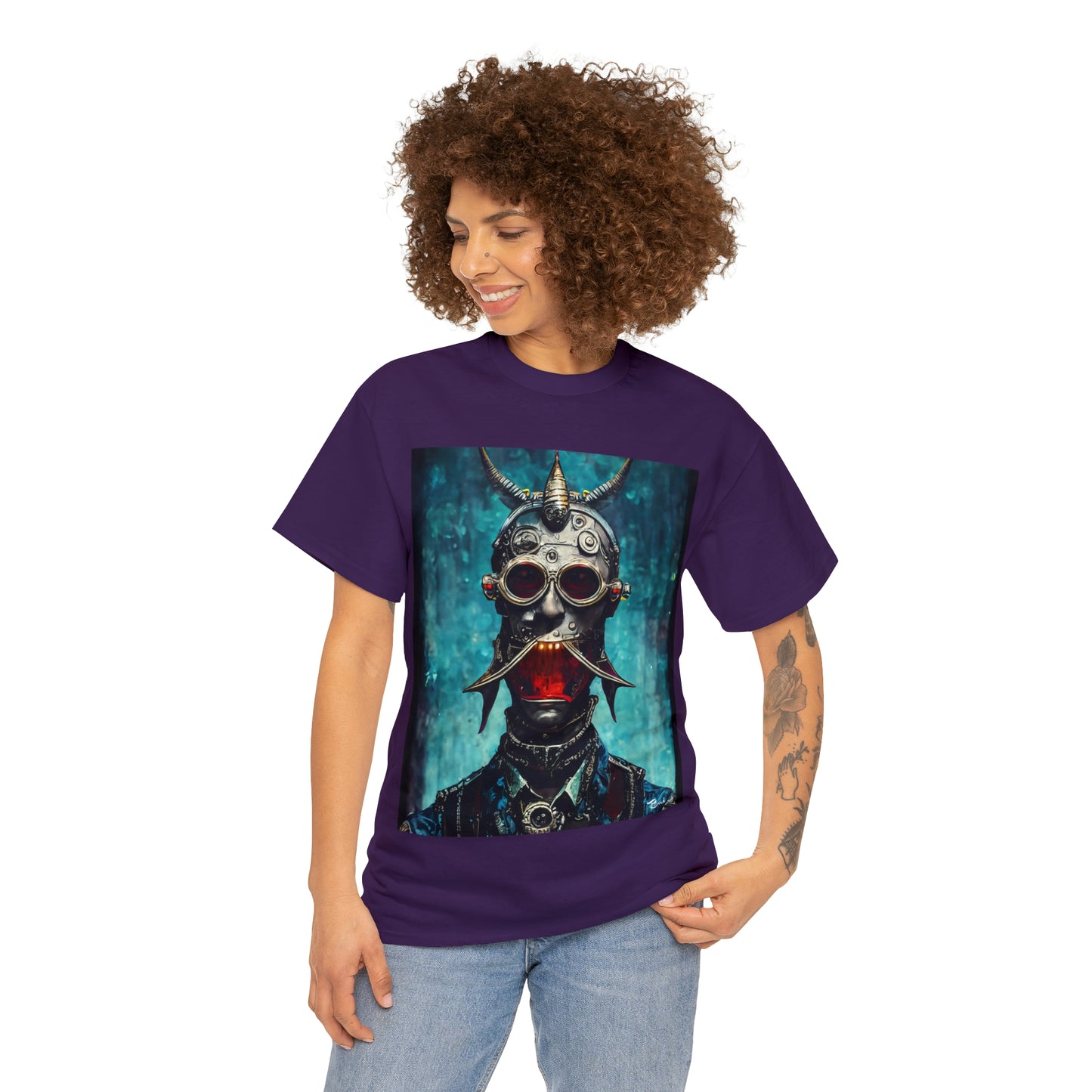 CYBER-STEAMPUNK BOUNTY-HUNTER - Airt on a Shirt  - Unisex Heavy Cotton Tee - AUS