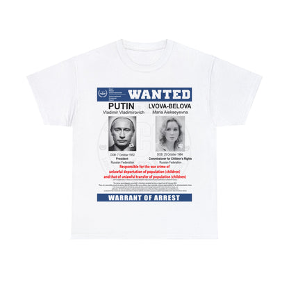 Justice for Ukraine's Children: Wanted War Criminals T-Shirt - Unisex T-Shirt