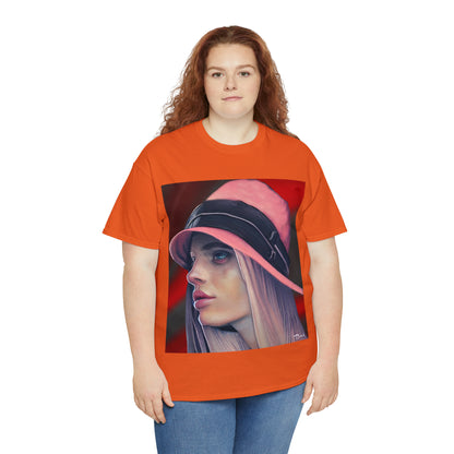 LADY IN PINK HAT - Airt on a Shirt  - Unisex Heavy Cotton Tee - AUS