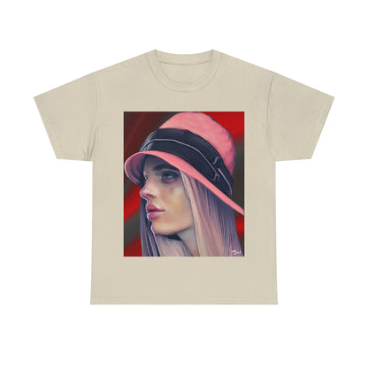 LADY IN PINK HAT - Airt on a Shirt  - Unisex Heavy Cotton Tee - AUS