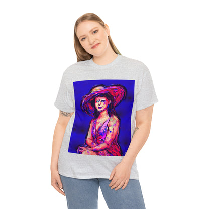 LADY IN SUN HAT - Airt on a Shirt  - Unisex Heavy Cotton Tee - AUS