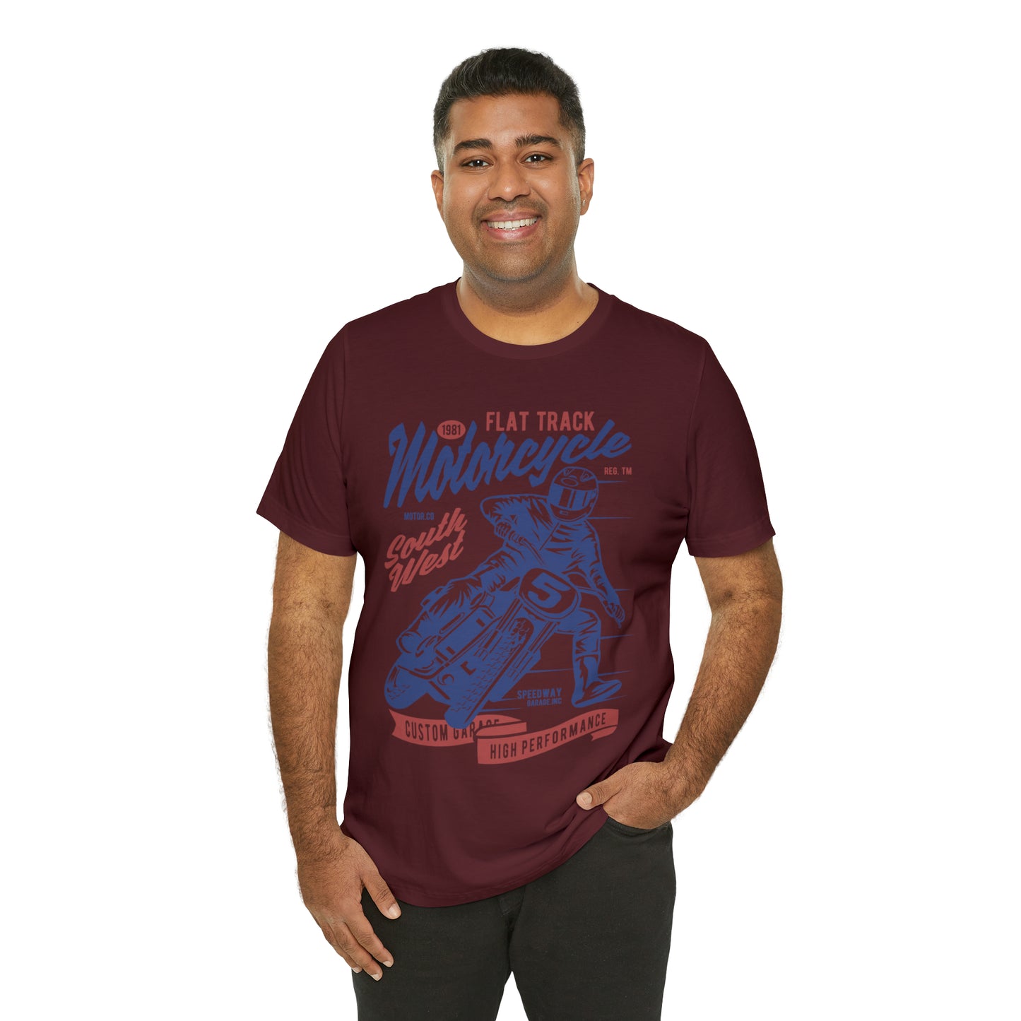 FLAT TRACK MOTORCYCLE - Unisex Jersey Short Sleeve Tee