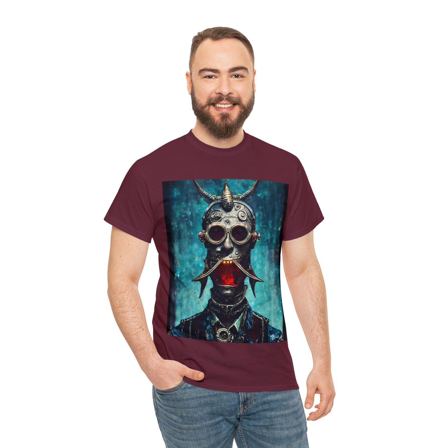 CYBER-STEAMPUNK BOUNTY-HUNTER - Airt on a Shirt  - Unisex Heavy Cotton Tee - AUS