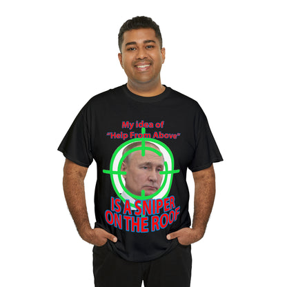Help from Above SNIPER ON THE ROOF - Funny Unisex Heavy Cotton Tee - AUS