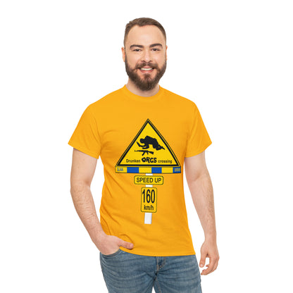 DRU**** ORCS CROSSING UKRAINE SUPPORTER T-SHIRT - Unisex Heavy Cotton Tee - AUS