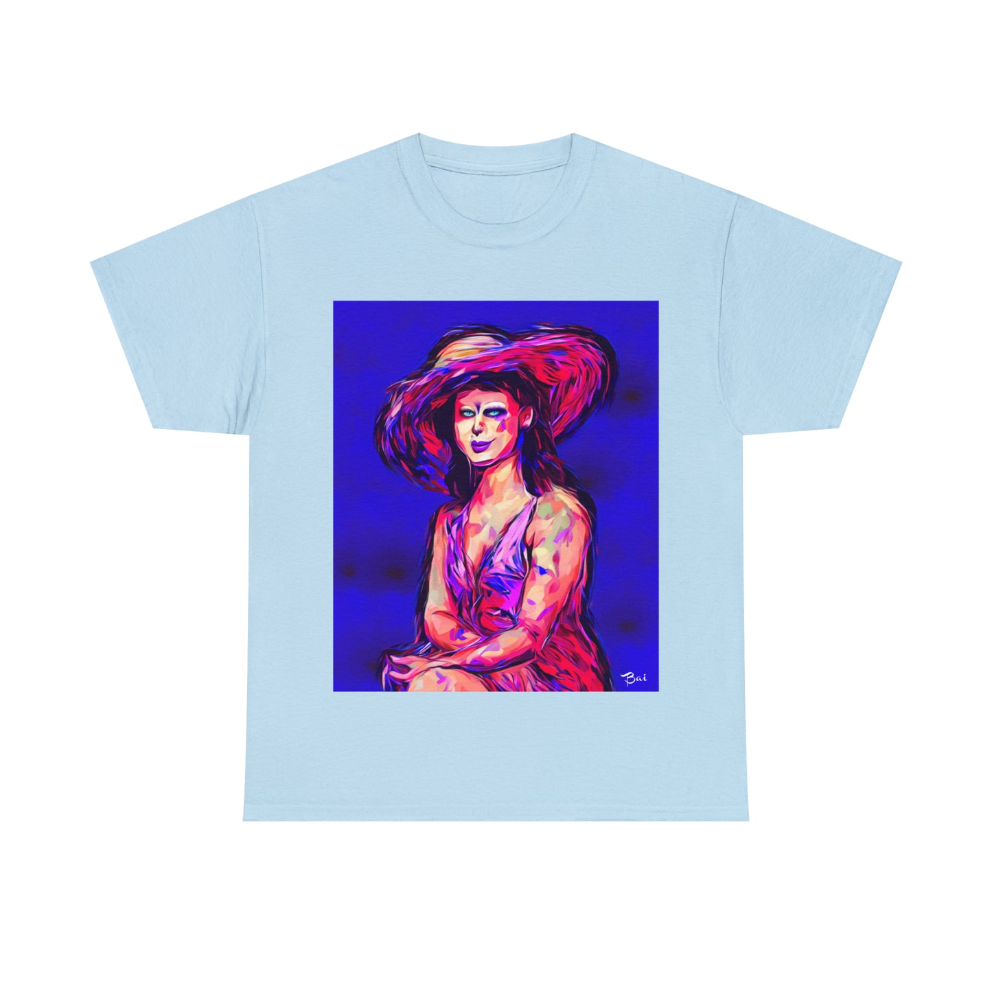 LADY IN SUN HAT - Airt on a Shirt  - Unisex Heavy Cotton Tee - AUS