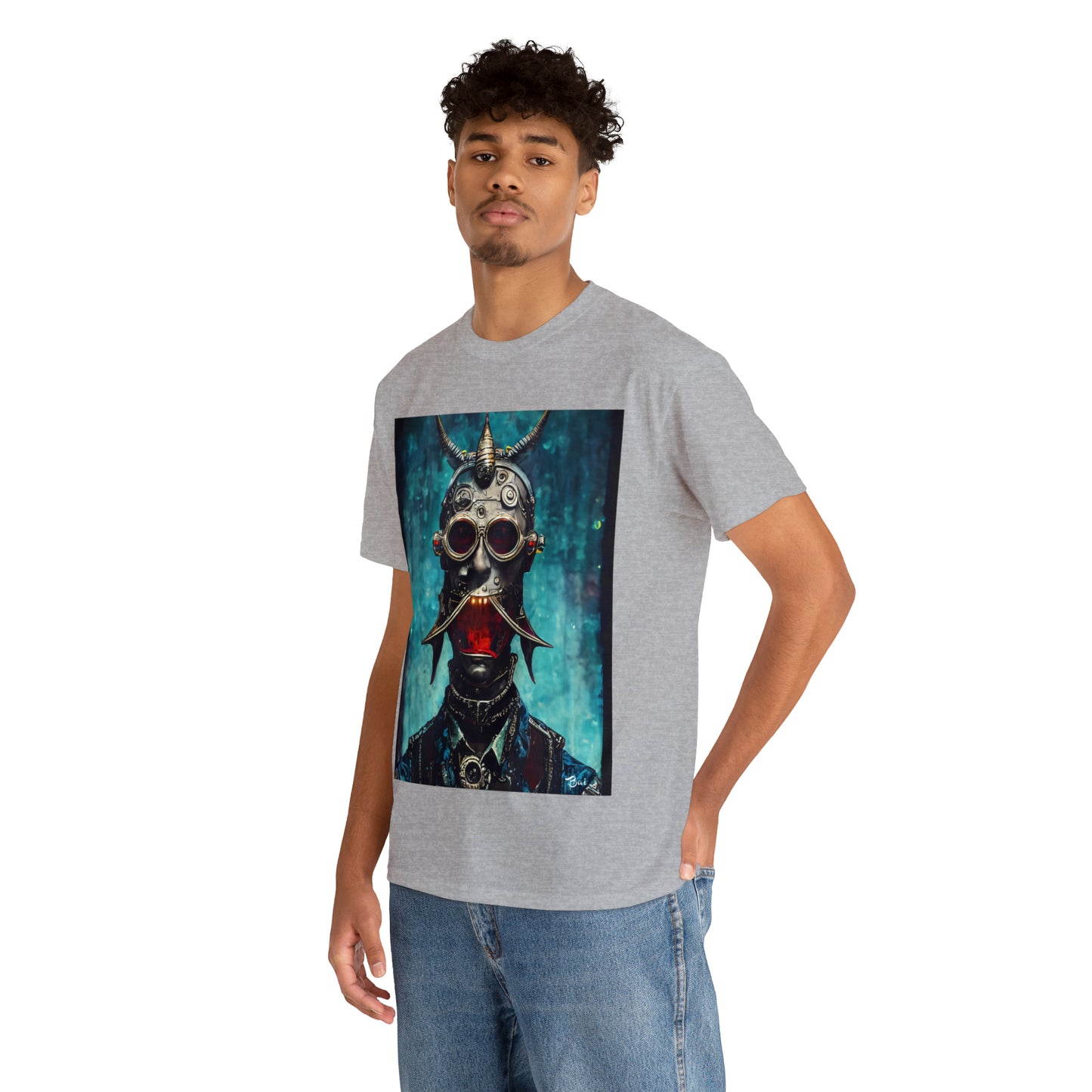 CYBER-STEAMPUNK BOUNTY-HUNTER - Airt on a Shirt  - Unisex Heavy Cotton Tee - AUS