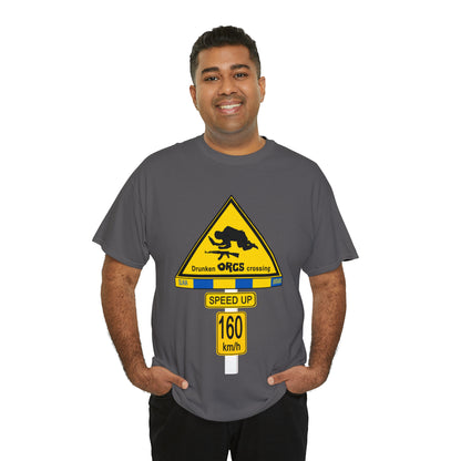 DRU**** ORCS CROSSING UKRAINE SUPPORTER T-SHIRT - Unisex Heavy Cotton Tee - AUS