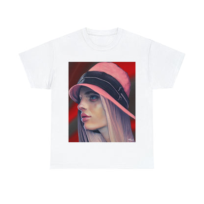 LADY IN PINK HAT - Airt on a Shirt  - Unisex Heavy Cotton Tee - AUS