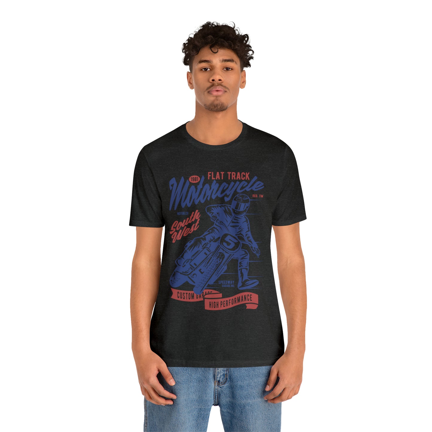FLAT TRACK MOTORCYCLE - Unisex Jersey Short Sleeve Tee