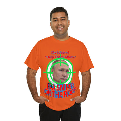 Help from Above SNIPER ON THE ROOF - Funny Unisex Heavy Cotton Tee - AUS