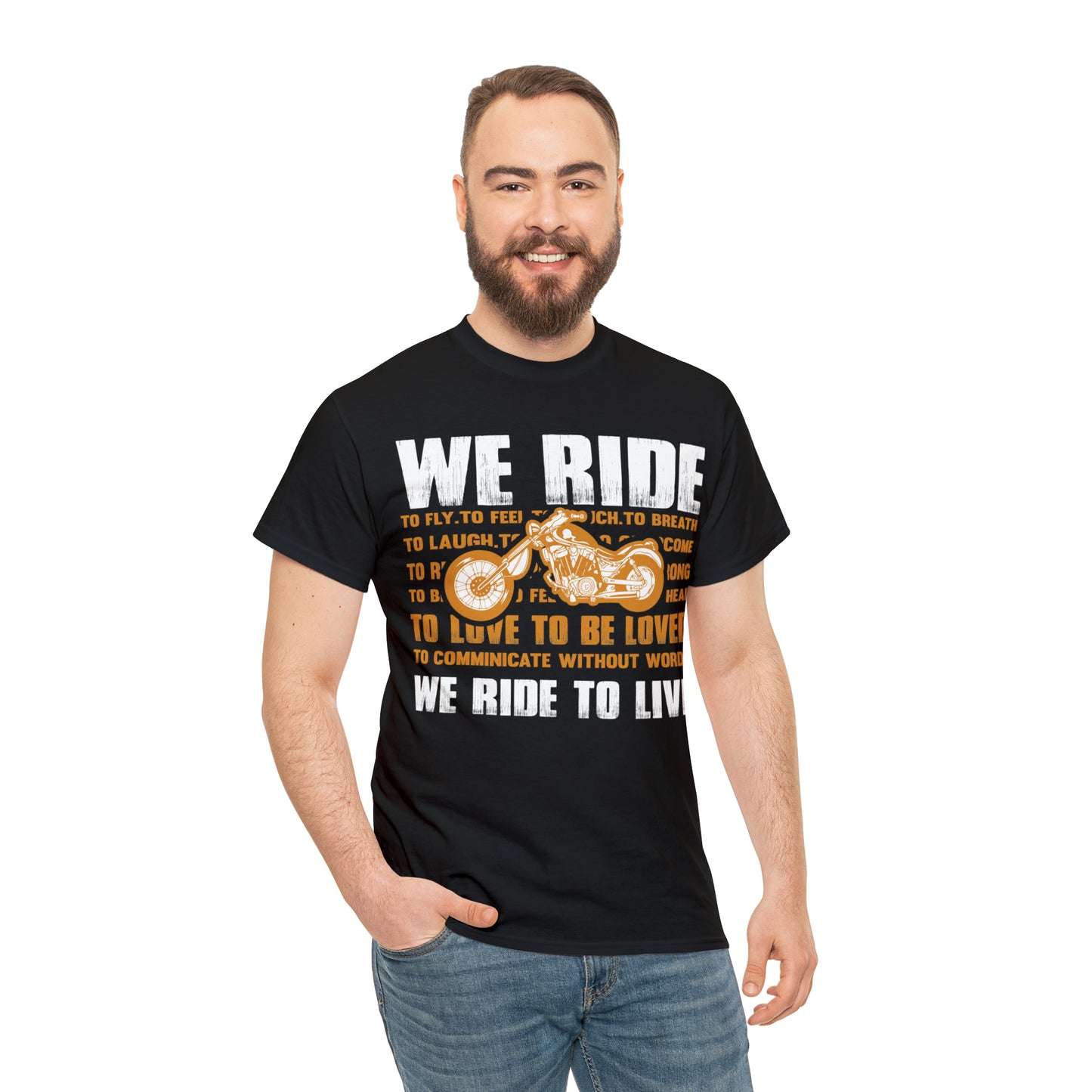 WE RIDE TO LIVE - Unisex Heavy Cotton Tee - USA