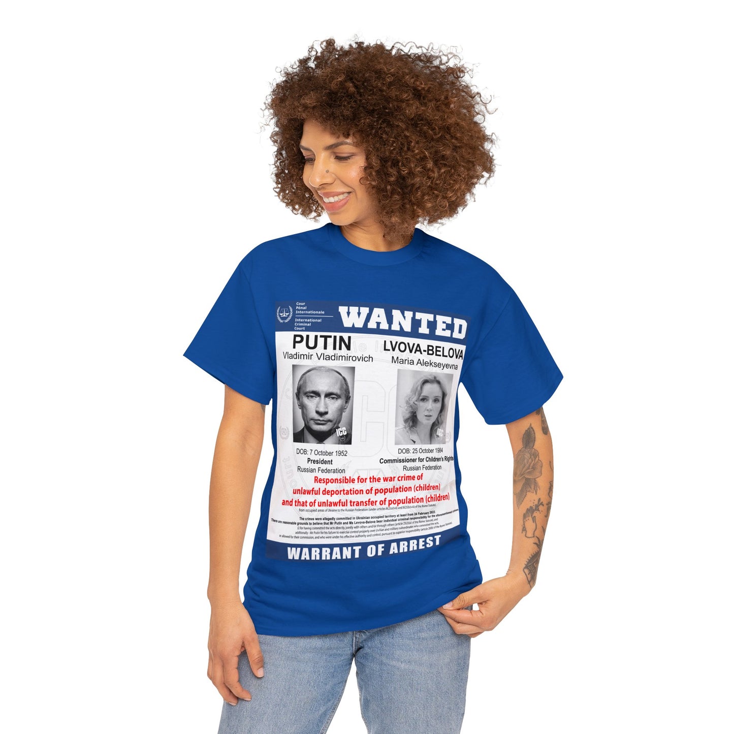 Justice for Ukraine's Children: Wanted War Criminals T-Shirt - Unisex T-Shirt