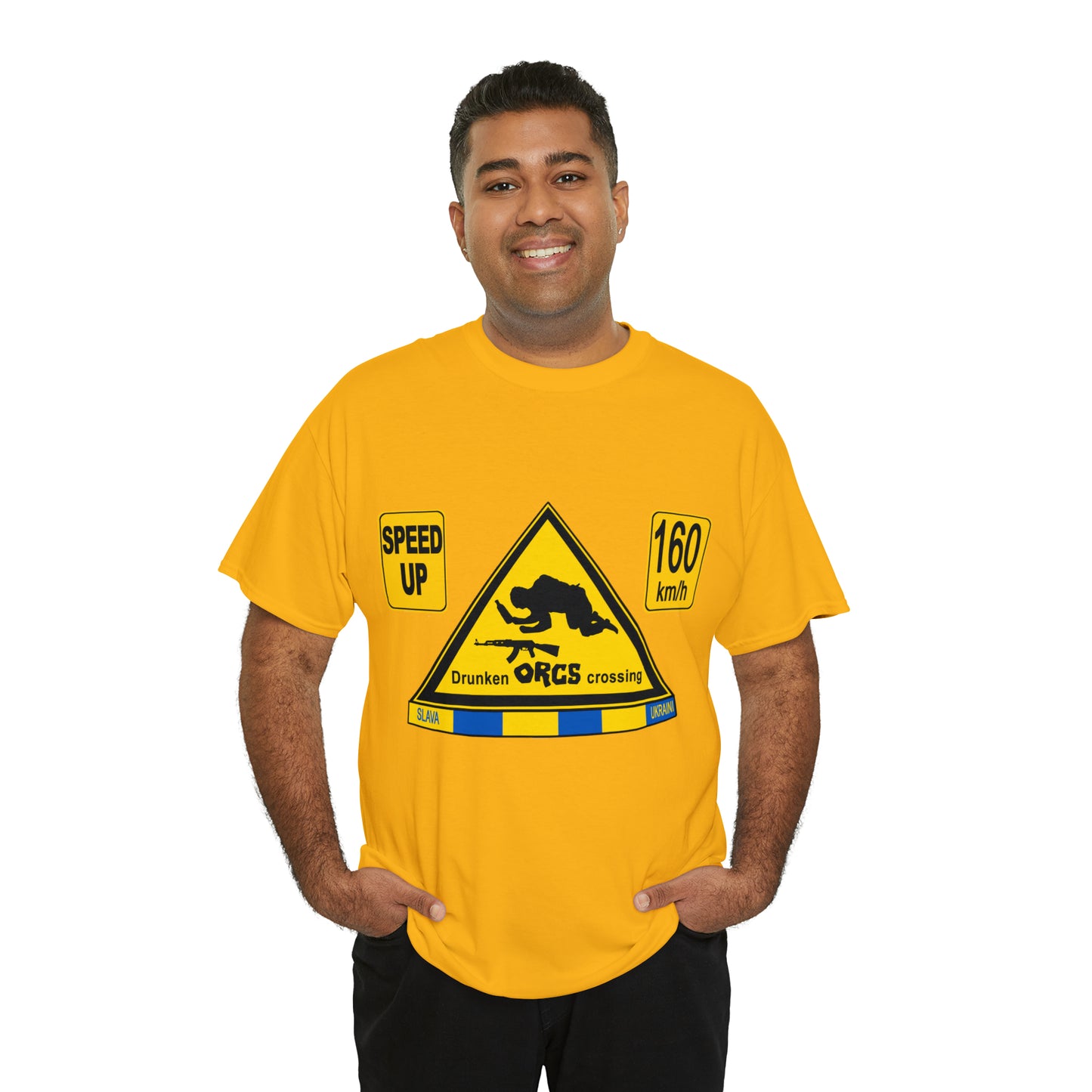 DRU**** ORCS CROSSING - 160 Km/h/SPEED UP - Unisex Heavy Cotton Tee - AUS