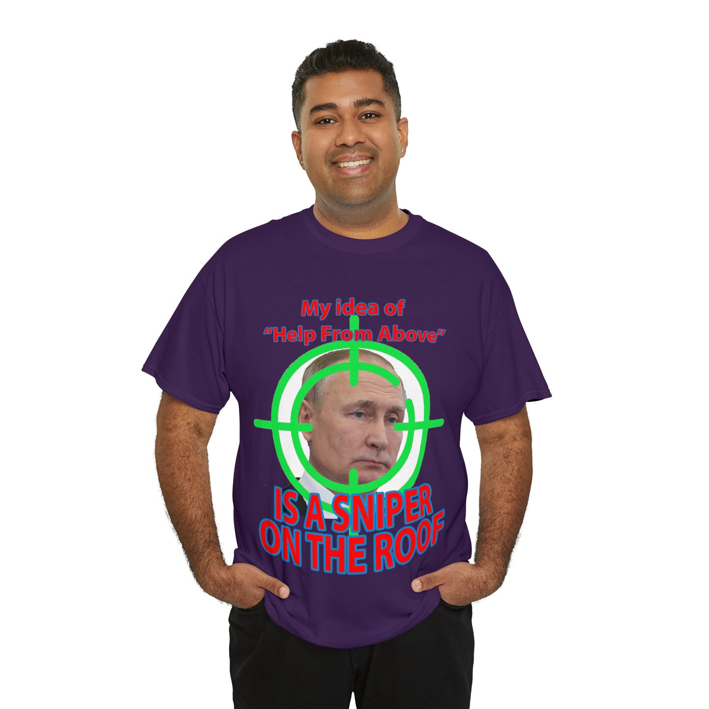 Help from Above SNIPER ON THE ROOF - Funny Unisex Heavy Cotton Tee - AUS
