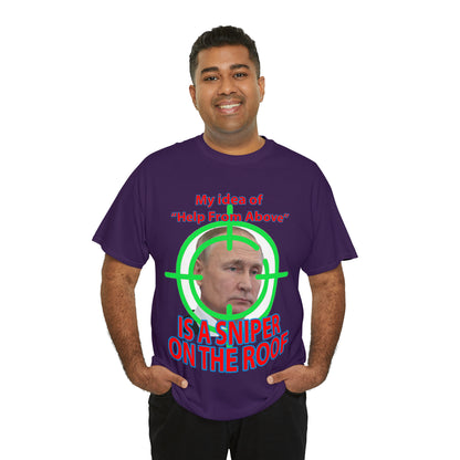 Help from Above SNIPER ON THE ROOF - Funny Unisex Heavy Cotton Tee - AUS