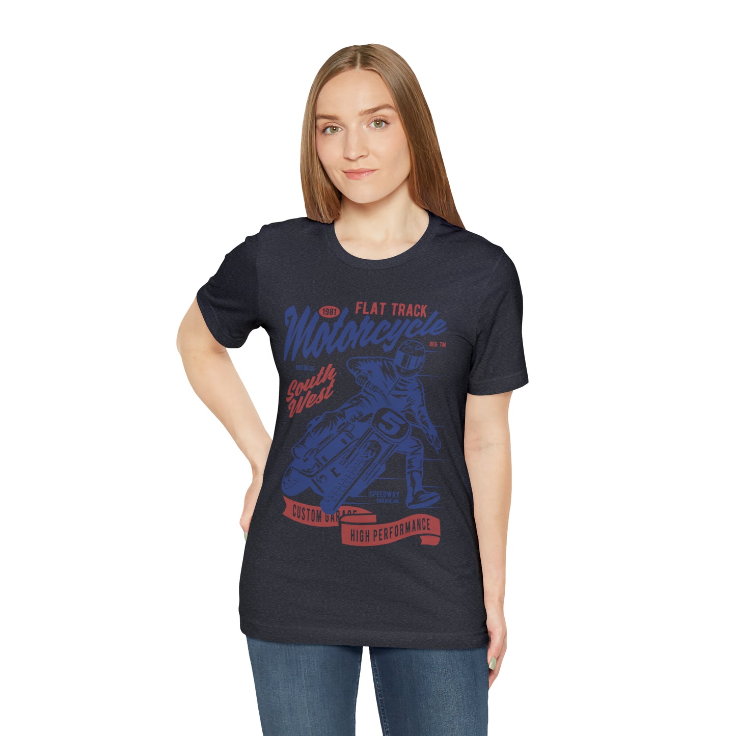 FLAT TRACK MOTORCYCLE - Unisex Jersey Short Sleeve Tee