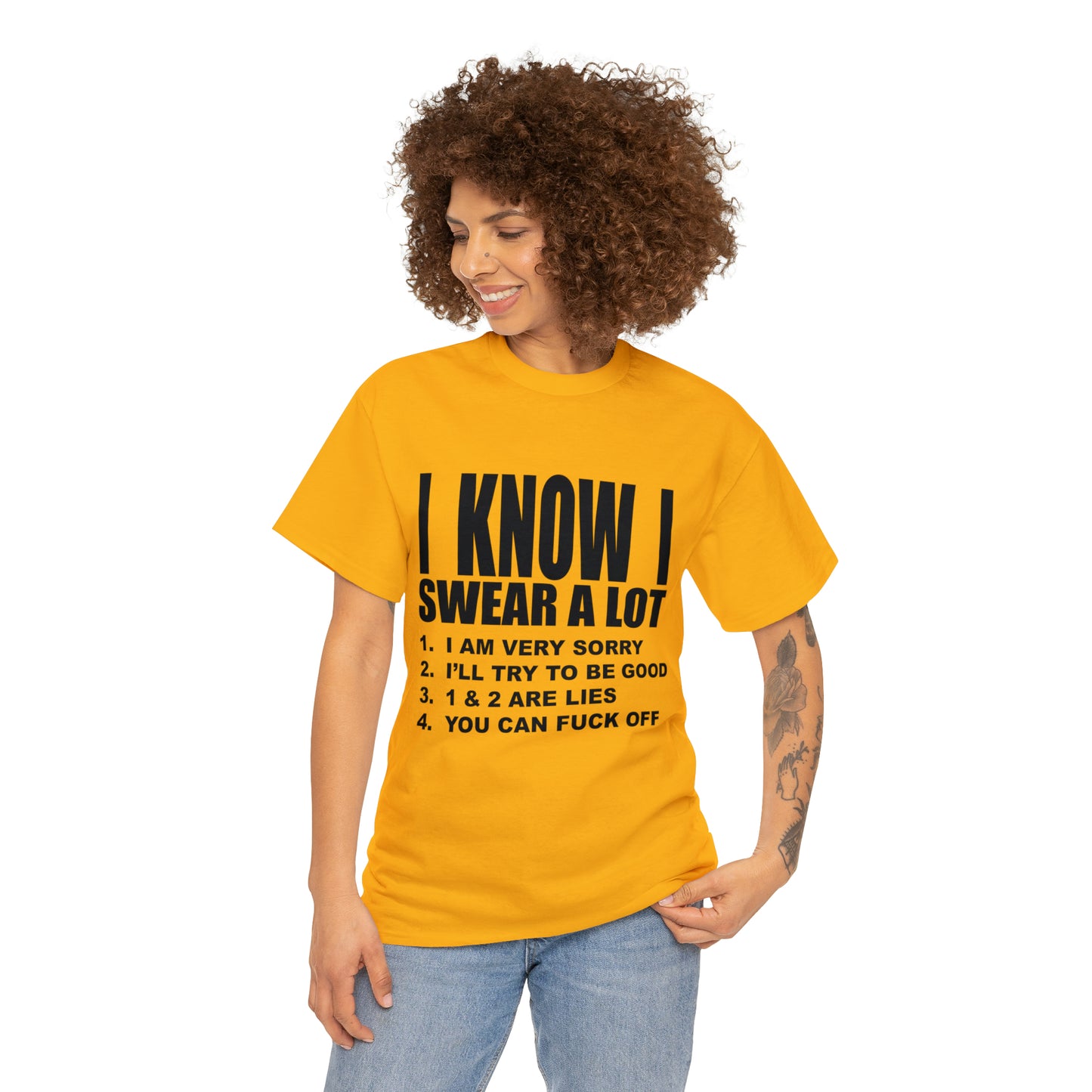I KNOW I SWEAR A LOT (r*** version) - Unisex Heavy Cotton Tee - AUS