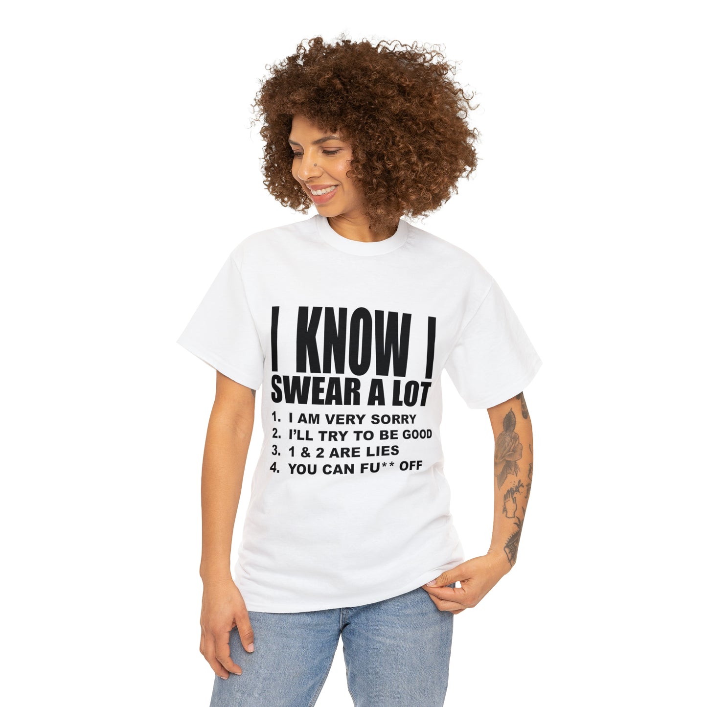 I KNOW I SWEAR A LOT (Po**** Version) - Unisex Heavy Cotton Tee - AUS